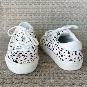 Madewell Sidewalk Low-Top Sneakers in Spatter-Painted Calf Hair Size 9